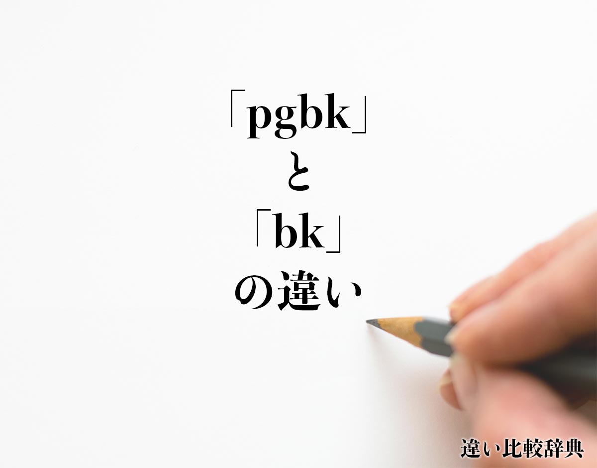 「pgbk」と「bk」の違いとは？