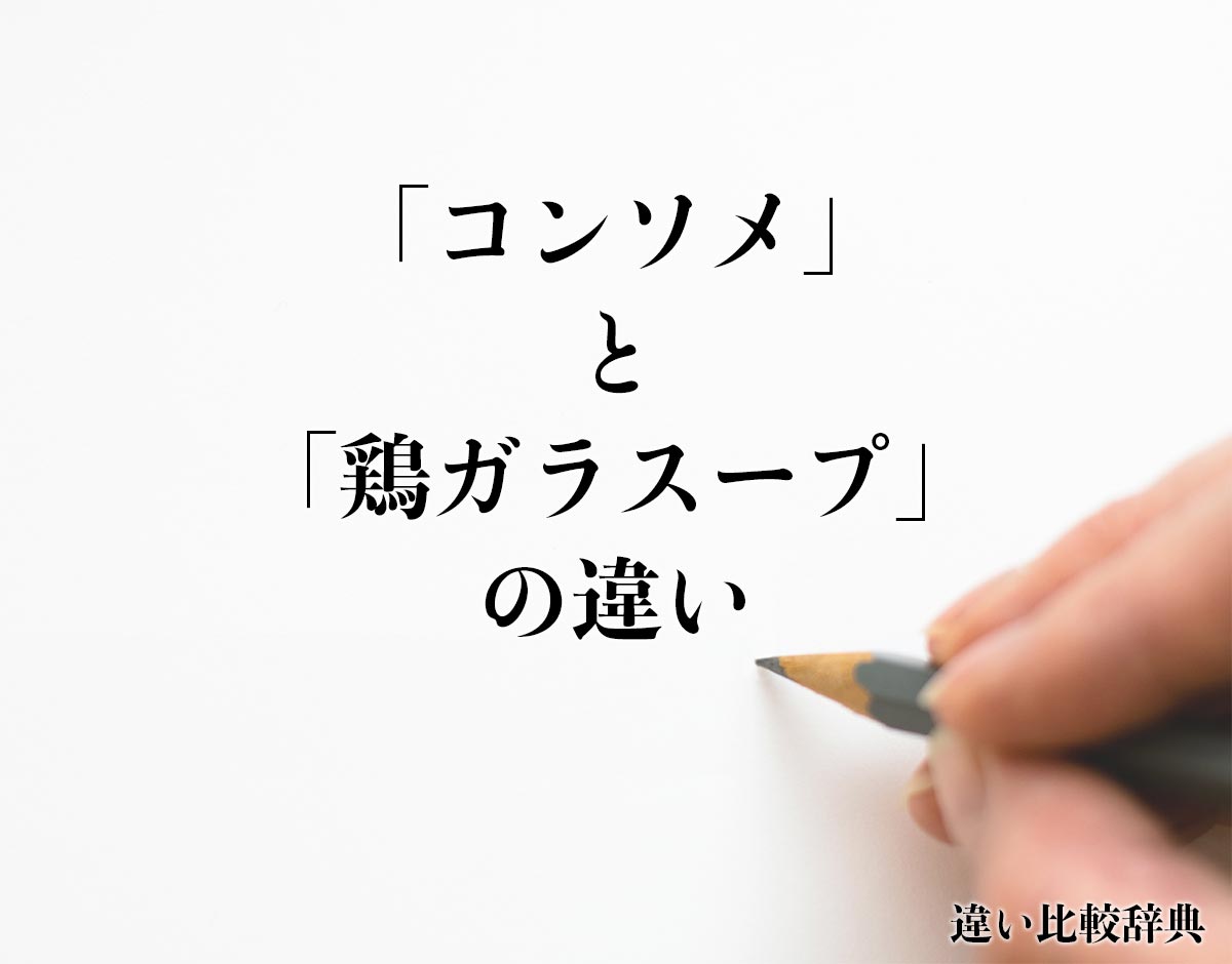 「コンソメ」と「鶏ガラスープ」の違いとは？分かりやすく解釈