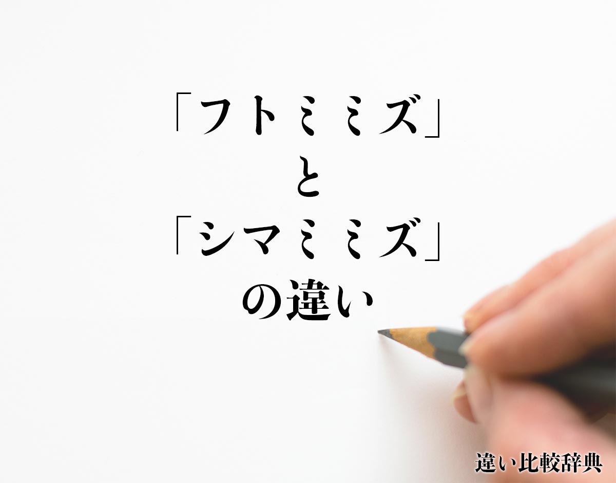 「フトミミズ」と「シマミミズ」の違いとは？