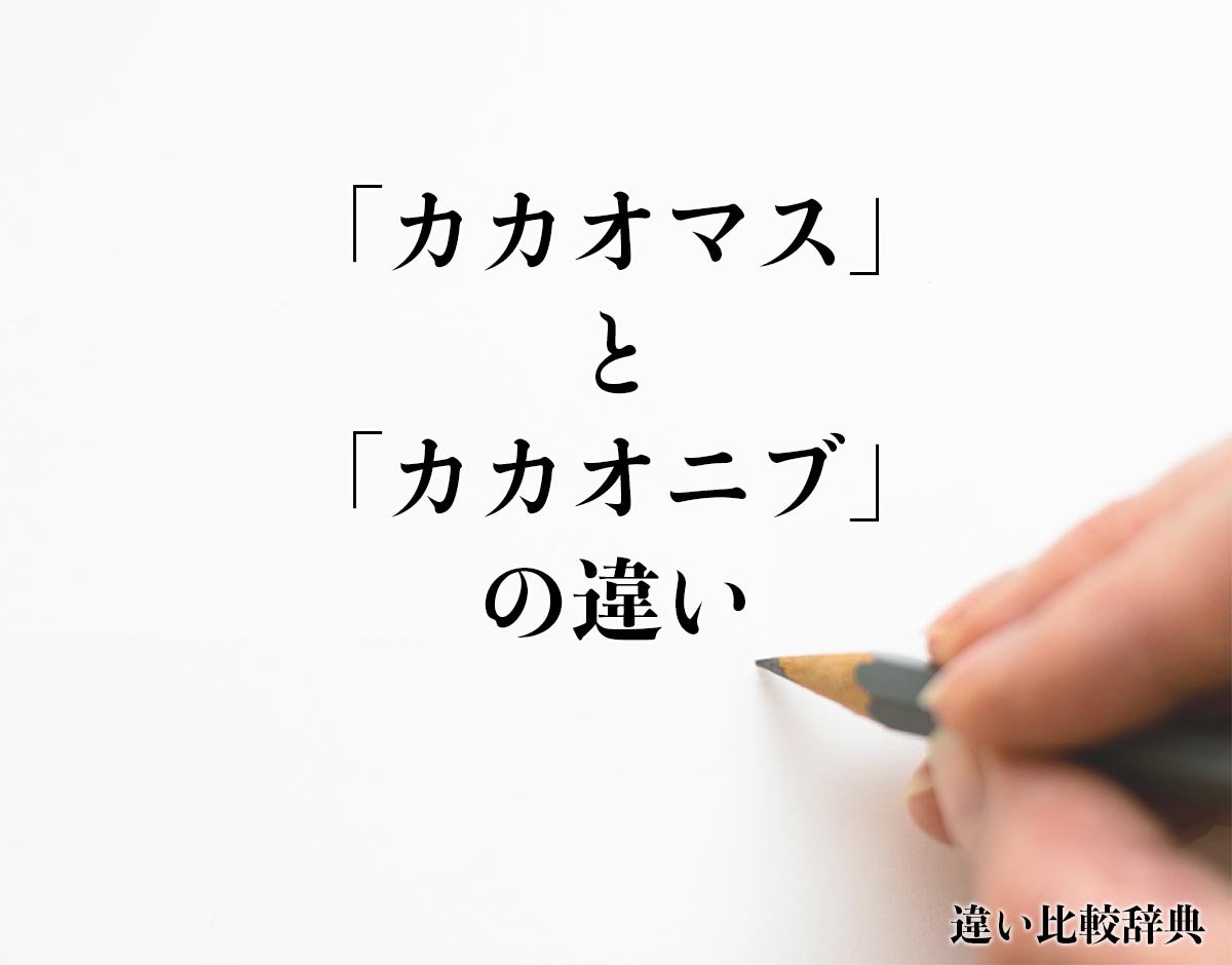 「カカオマス」と「カカオニブ」の違いとは？分かりやすく解釈