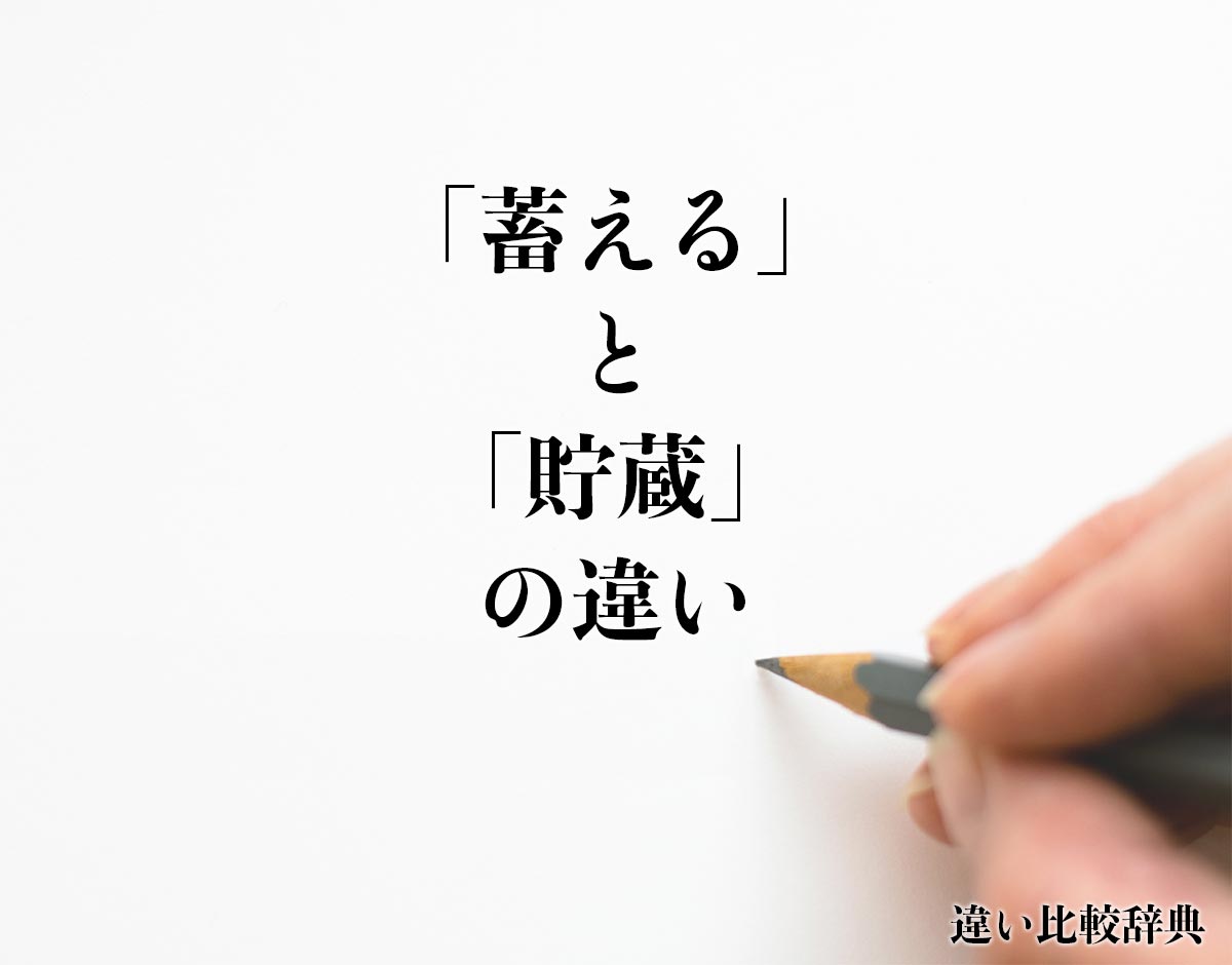 「蓄える」と「貯蔵」の違いとは？