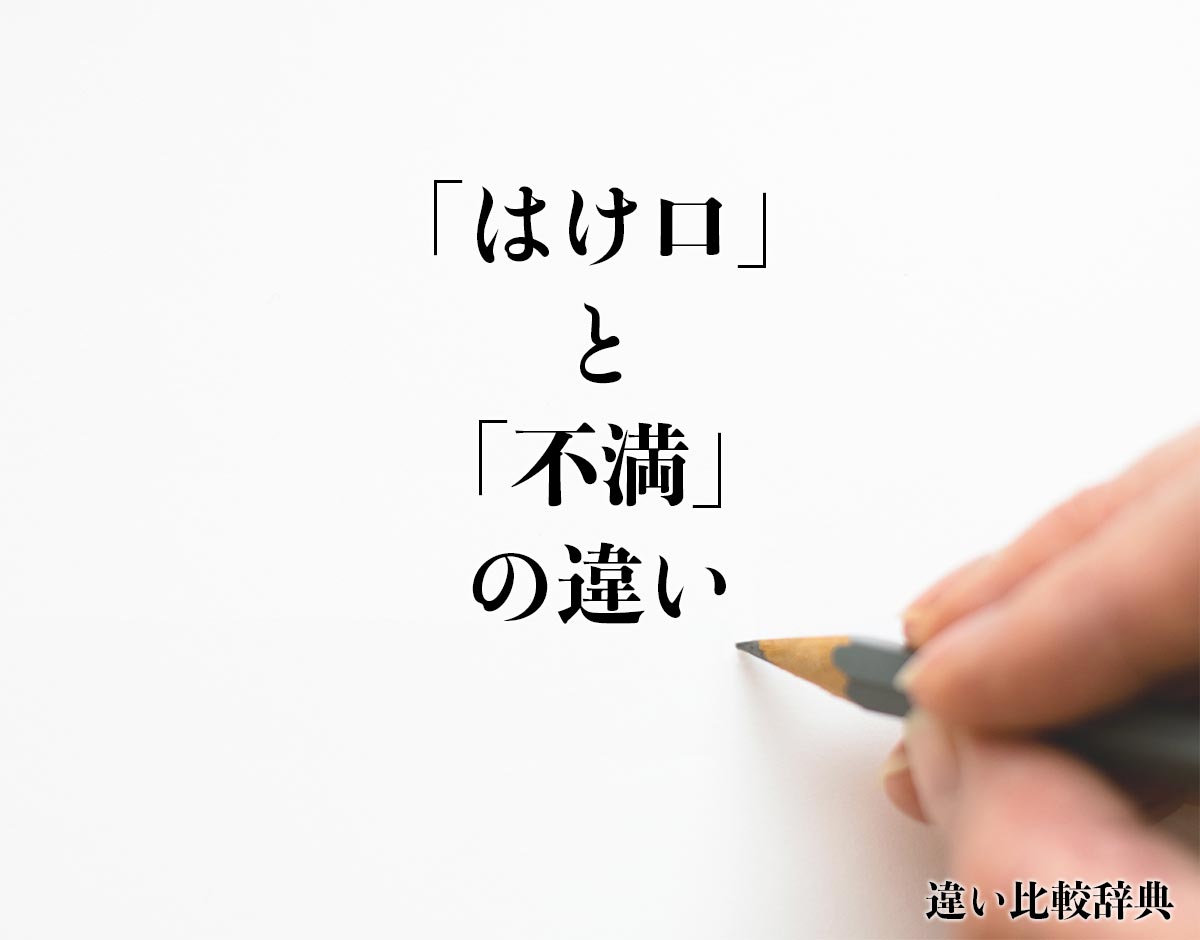 「はけ口」と「不満」の違いとは？