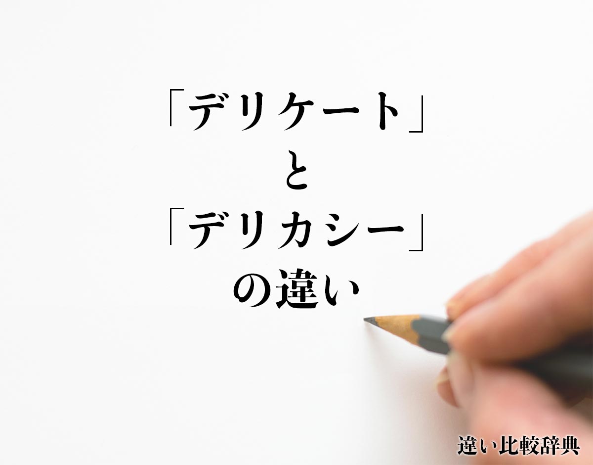 「デリケート」と「デリカシー」の違いとは？