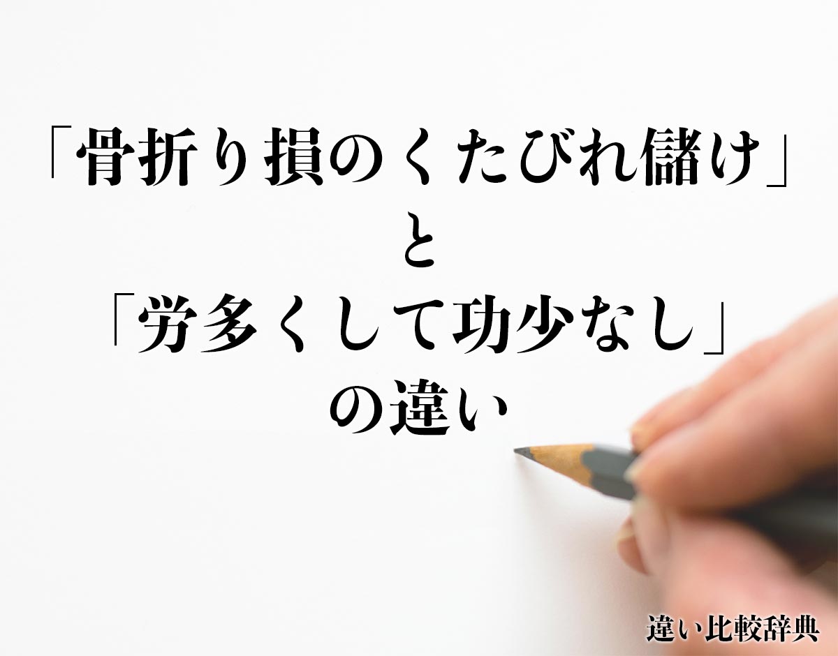 「骨折り損のくたびれ儲け」と「労多くして功少なし」の違いとは？