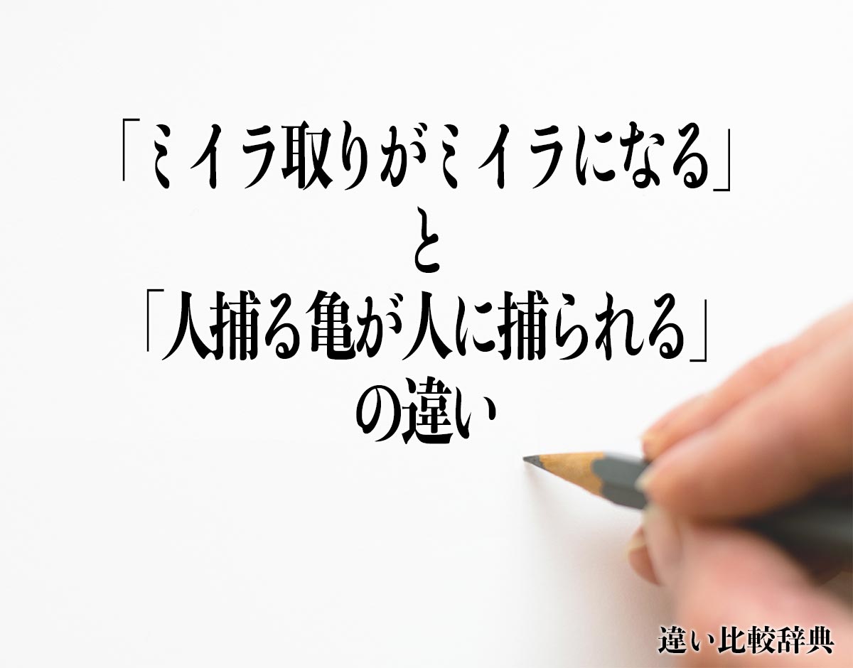 「ミイラ取りがミイラになる」と「人捕る亀が人に捕られる」の違いとは？