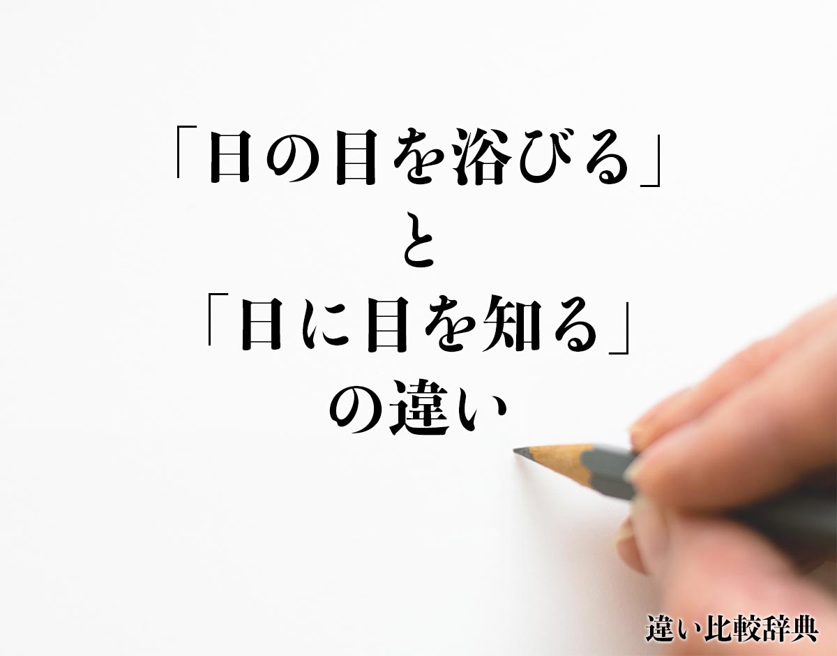 「日の目を浴びる」と「日に目を知る」の違いとは？