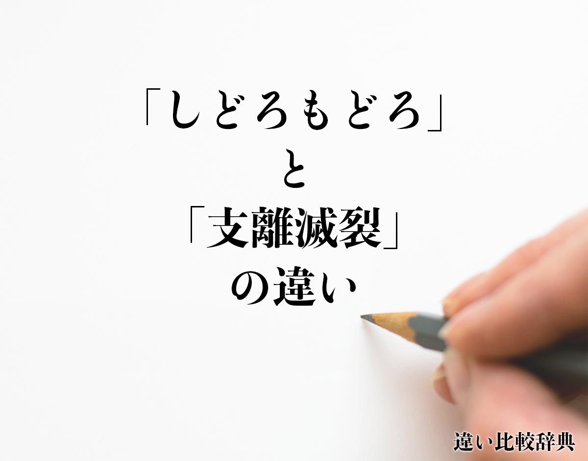 「しどろもどろ」と「支離滅裂」の違いとは？