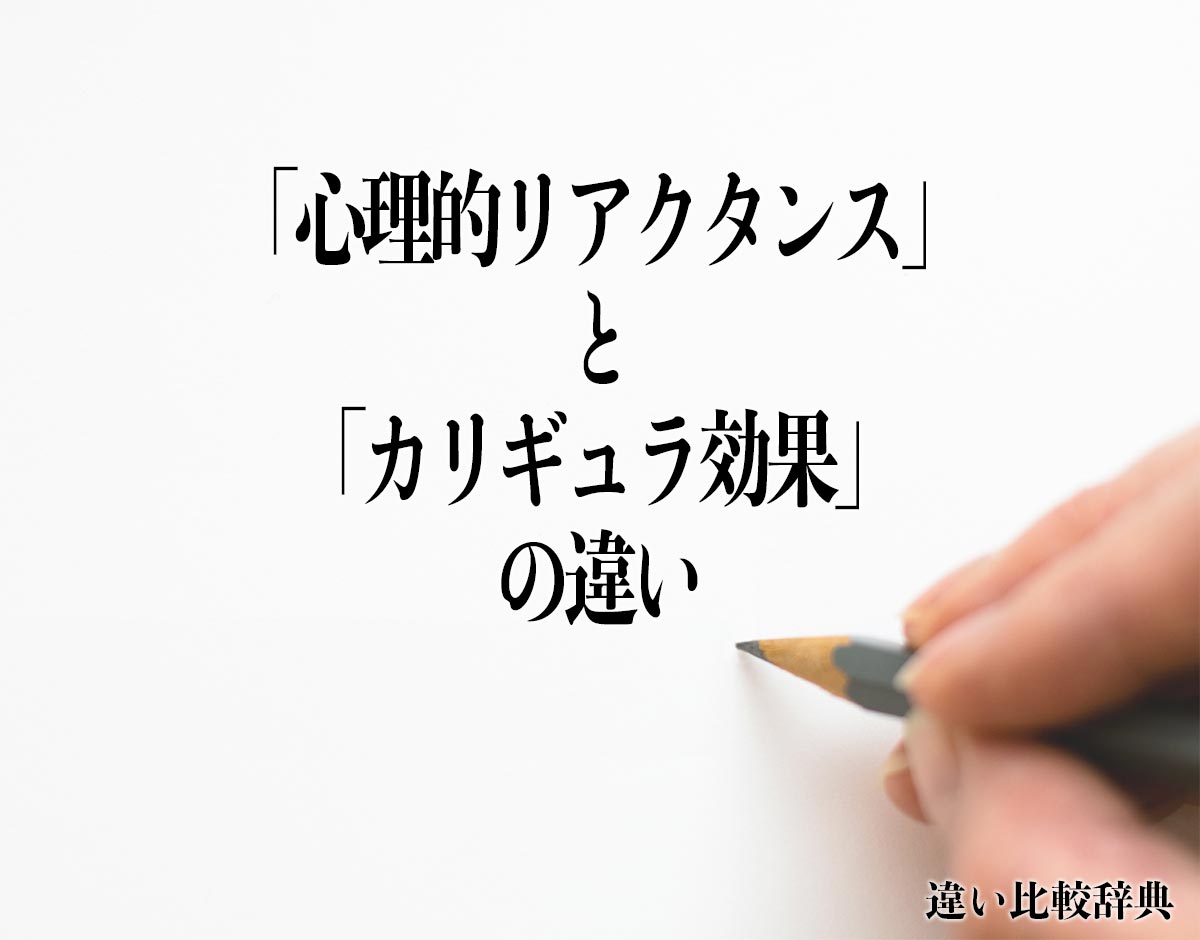 「心理的リアクタンス」と「カリギュラ効果」の違いとは？