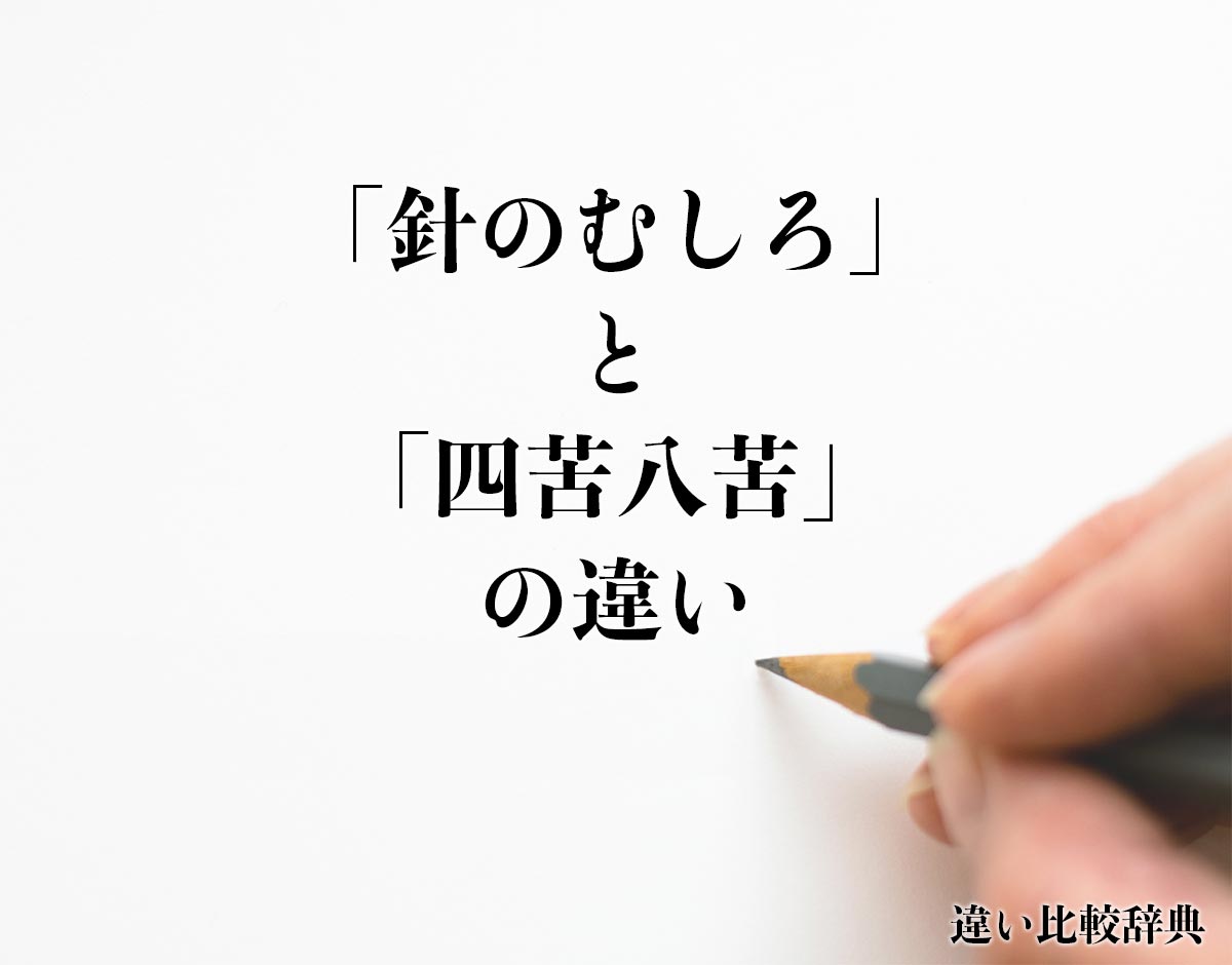 「針のむしろ」と「四苦八苦」の違いとは？