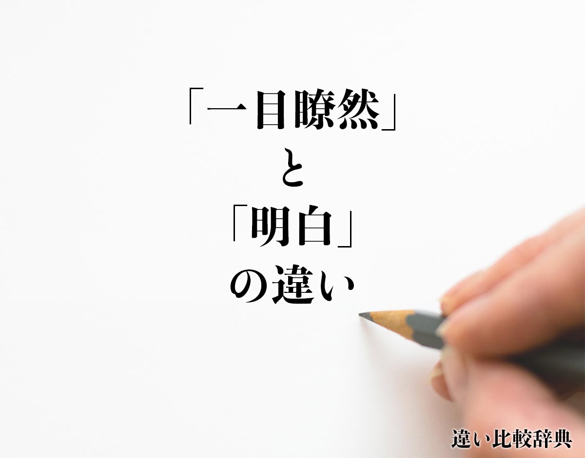 「一目瞭然」と「明白」の違いとは？