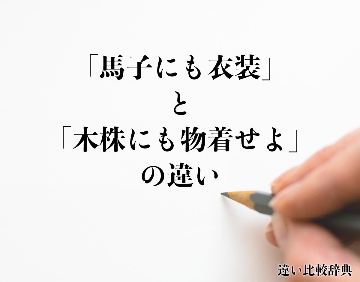 「馬子にも衣装」と「木株にも物着せよ」の違いとは？