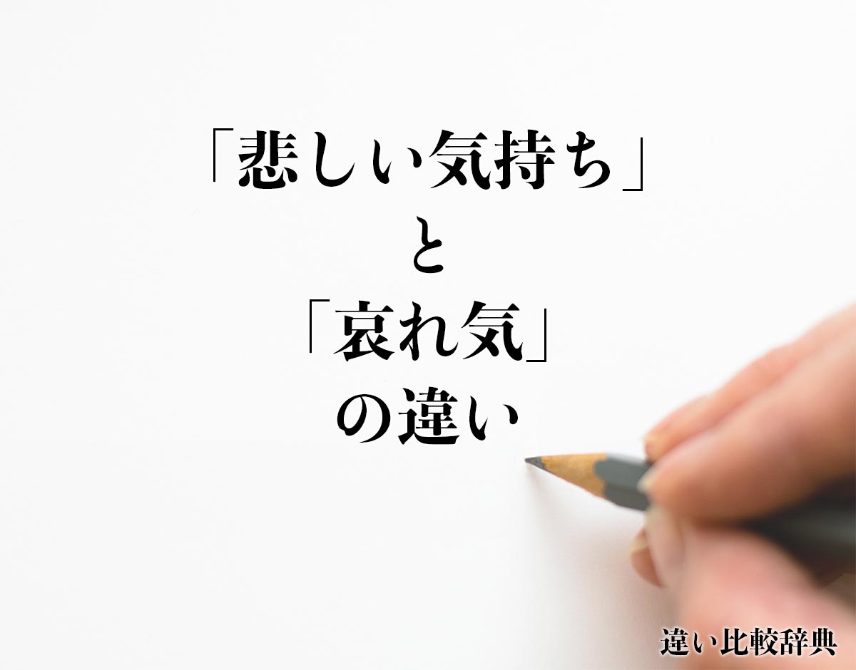 「悲しい気持ち」と「哀れ気」の違いとは？