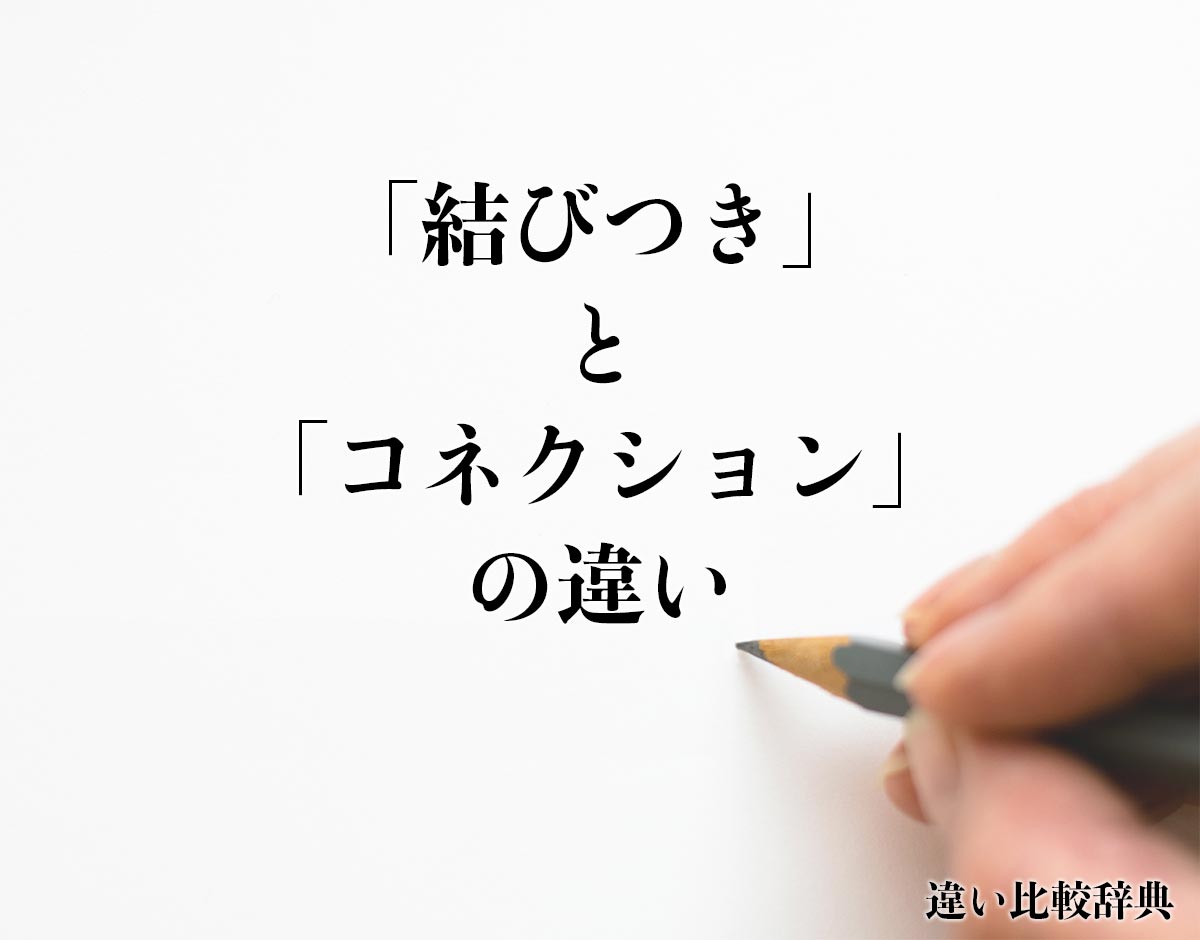 「結びつき」と「コネクション」の違いとは？