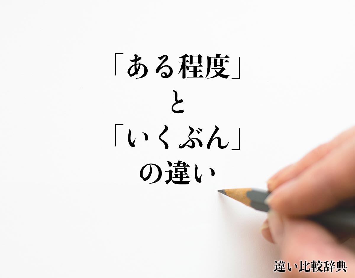 「ある程度」と「いくぶん」の違いとは？