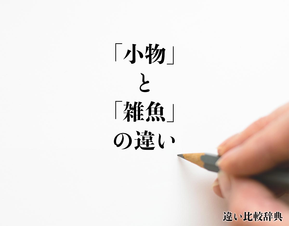 「小物」と「雑魚」の違いとは？