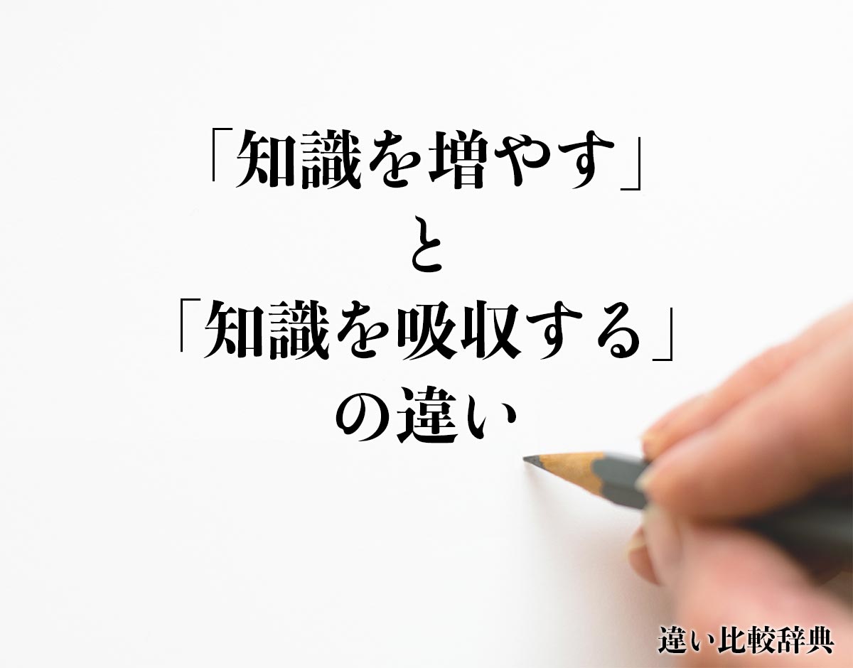 「知識を増やす」と「知識を吸収する」の違いとは？