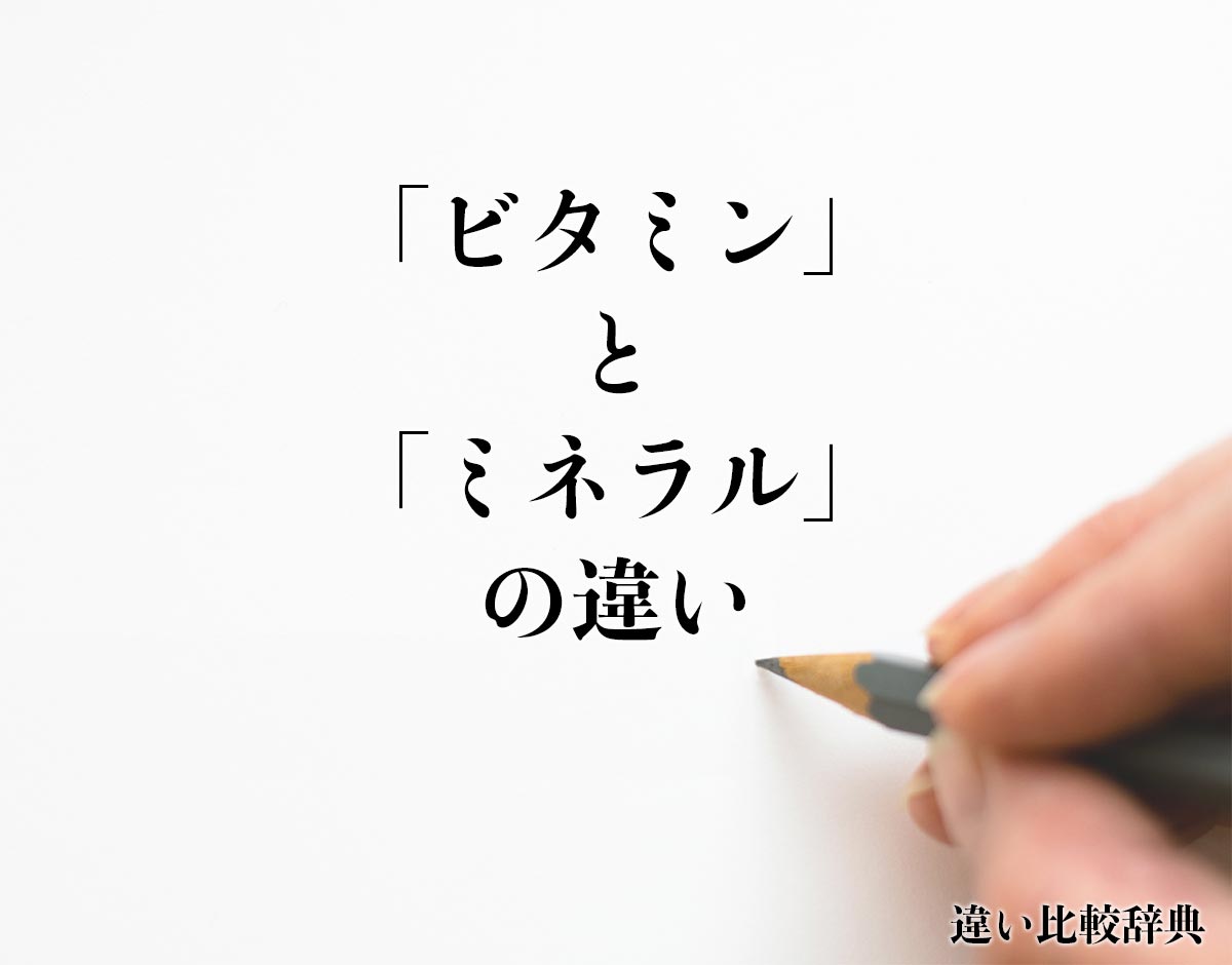 「ビタミン」と「ミネラル」の違いとは？